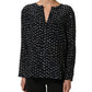 Bruno Manetti Black SIlk Long Sleeves Deep V-neck Blouse Top
