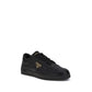 Prada Black Calf Leather Bos Taurus Low Top Sneakers