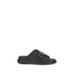 Alexander McQueen Black Calf Leather Bos Taurus Platform Sandals