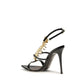 Giuseppe Zanotti Black Calf Leather Bos Taurus Stiletto Heel Sandals
