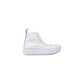 Converse White Fabric Platform Sneakers