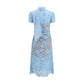 Self-Portrait Blue Polyester Casual Dress