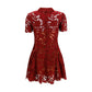 Self-Portrait Bordeaux Polyester Cocktail Dress