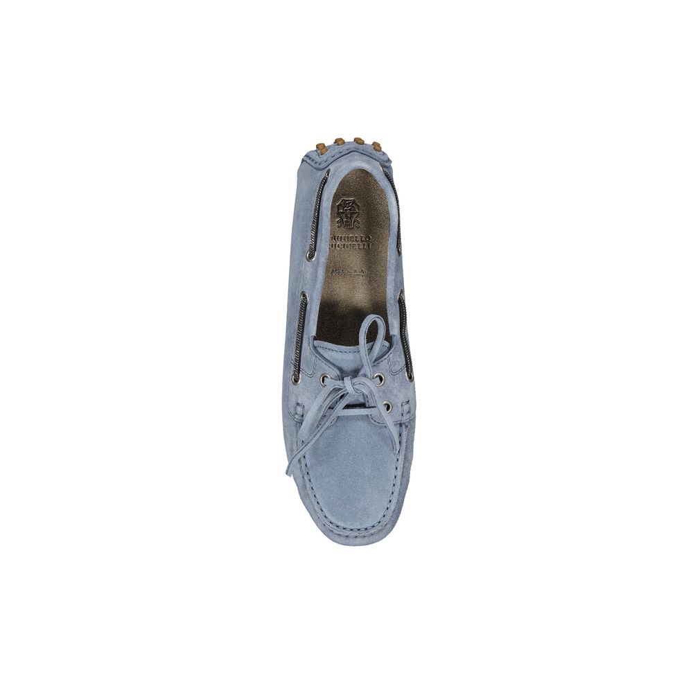 Brunello Cucinelli Blue Leather Moccassin