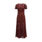 Self-Portrait Bordeaux Polyester Cocktail Dress