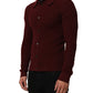 Dolce & Gabbana Burgundy Wool Button Down Cardigan Sweater