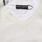 Dolce & Gabbana White Flax CrewNeck Layered Pullover Sweater