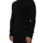Dolce & Gabbana Black Silk Blend Henley Pullover Men Sweater