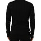 Dolce & Gabbana Black Silk Blend Henley Pullover Men Sweater
