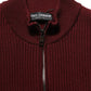 Dolce & Gabbana Burgundy Wool Half Zip Men Pullover Sweater