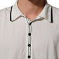 Dolce & Gabbana Black Leaf Print Silk Men Crew Neck T-shirt