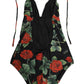 Dolce & Gabbana Black Rose Print One Piece Swimsuit Swimwear