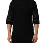 Dolce & Gabbana Black Cotton Floral Lace Crew Neck T-shirt