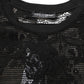 Dolce & Gabbana Black Cotton Floral Lace Crew Neck T-shirt
