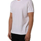 Dolce & Gabbana White Cotton Short Sleeves CrewNeck T-shirt