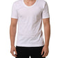 Dolce & Gabbana White Cotton Short Sleeve Round Neck T-shirt
