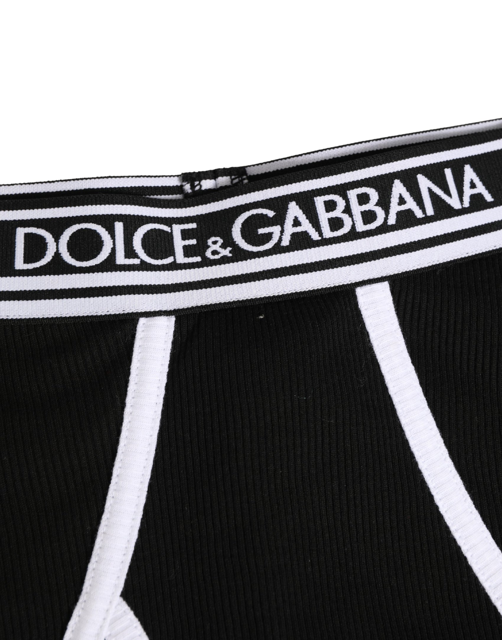Dolce & Gabbana Black White Logo Waistband Coulotte Panty Underwear