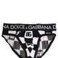 Dolce & Gabbana Black White Logo Checkered Midi Brief Underwear