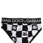 Dolce & Gabbana Black White Logo Checkered Midi Brief Underwear