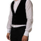 Dolce & Gabbana Black Wool Blend Waistcoat Formal Dress Vest