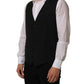 Dolce & Gabbana Black Wool Stretch Waistcoat Formal Vest