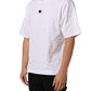 Dolce & Gabbana White Cotton Logo Plaque Crew Neck T-shirt
