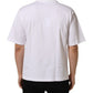 Dolce & Gabbana White Cotton Logo Plaque Crew Neck T-shirt