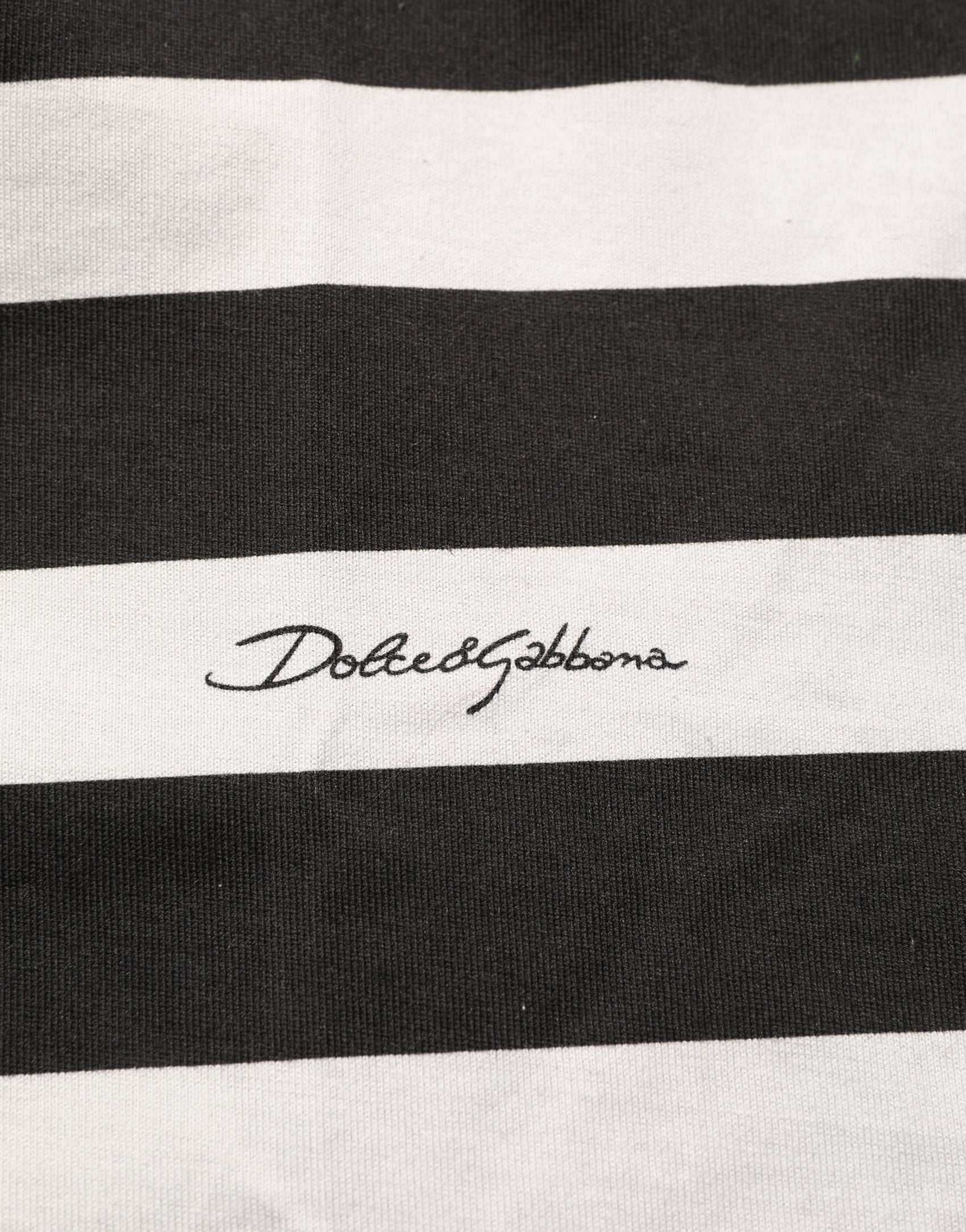Dolce & Gabbana Black White Stripes Cotton Sleeveless T-shirt