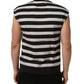 Dolce & Gabbana Black White Stripes Cotton Sleeveless T-shirt