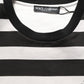 Dolce & Gabbana Black White Stripes Cotton Sleeveless T-shirt