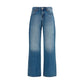 7FOR Blue Cotton Straight-Leg Jeans