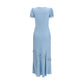 Self-Portrait Blue Viscose Casual Dress