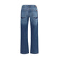 7FOR Blue Cotton Straight-Leg Jeans