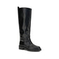Stuart Weitzman Black Calf Leather Bos Taurus Flat Boots