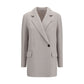 Brunello Cucinelli White Wool Oves Aries Full-Length Jacket