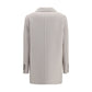 Brunello Cucinelli White Wool Oves Aries Full-Length Jacket