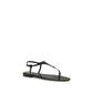 Saint Laurent Black Calf Leather Bos Taurus Flat Sandals