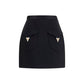 Versace Black Wool Oves Aries Mini Skirt