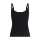 Off-White Black Cotton Sleeveles T-Shirt