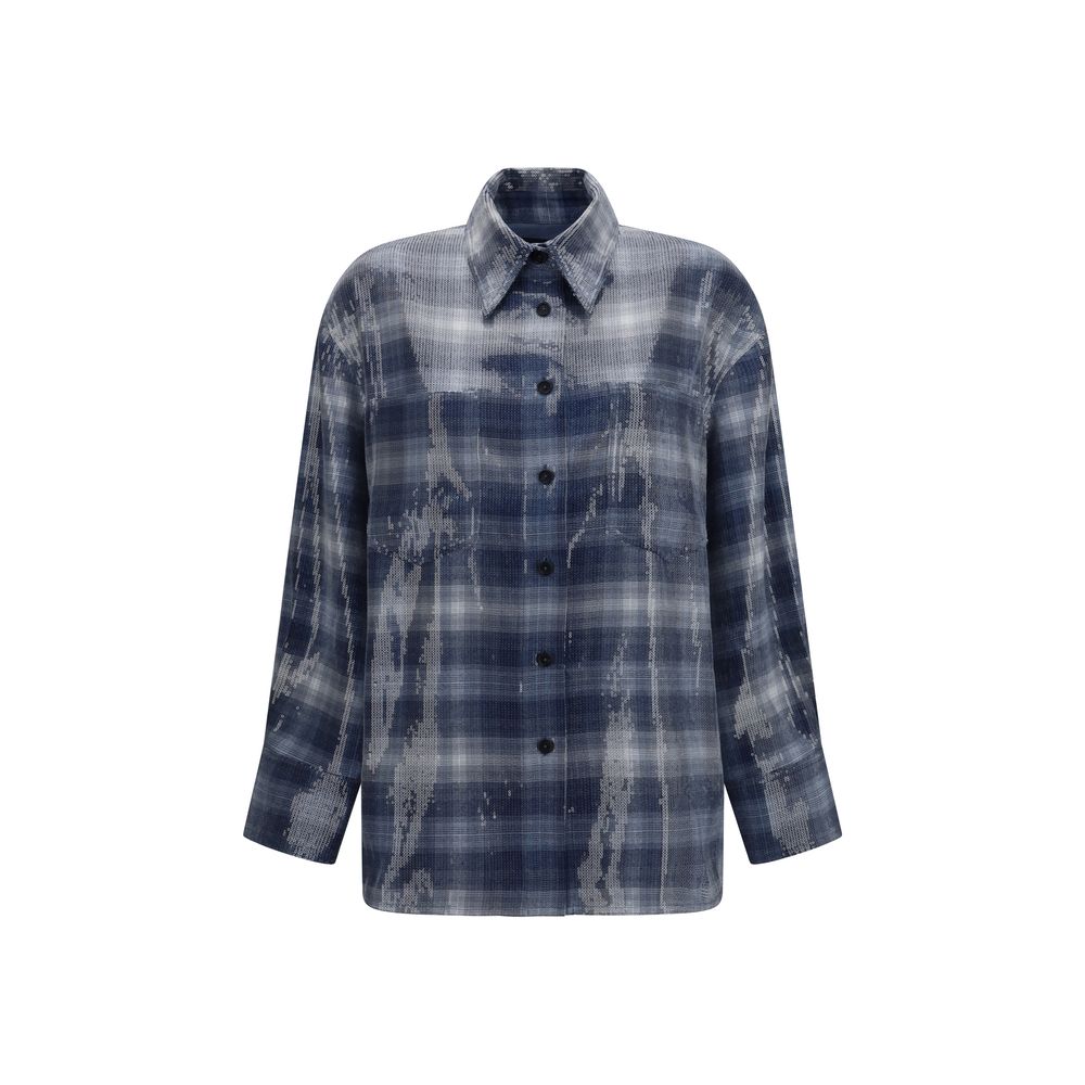 PINKO Blue Polyester Pattern Shirt
