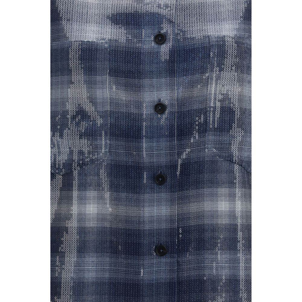 PINKO Blue Polyester Pattern Shirt