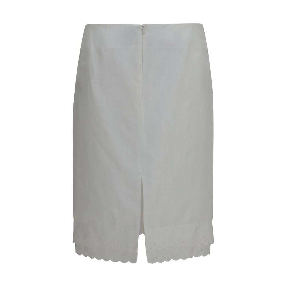 Magda Butrym White Cotton Midi Skirt