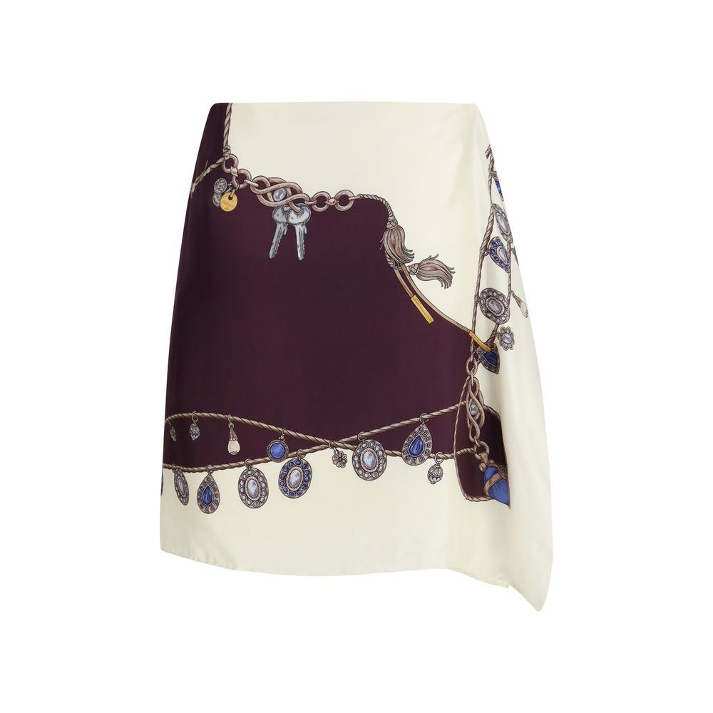 Versace Bordeaux Silk Mini Skirt