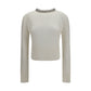PINKO White Wool Oves Aries Sweatshirt