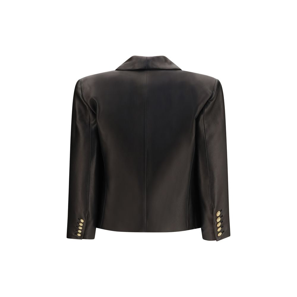 Balmain Black Lamb Ovis Aries Aries Leather Jacket