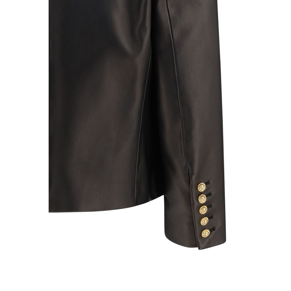 Balmain Black Lamb Ovis Aries Aries Leather Jacket