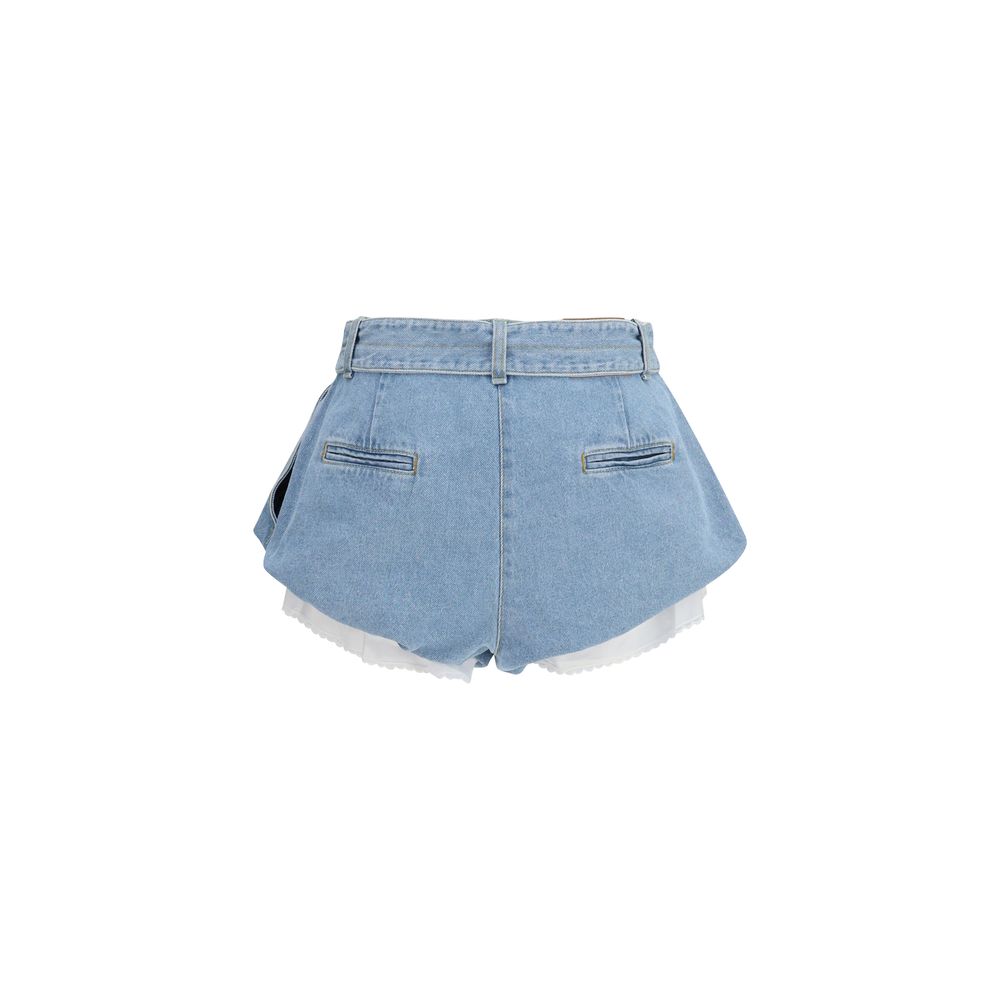 Magda Butrym Blue Cotton Bermuda Shorts