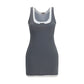 Miu Miu Gray Recycled Polyamide Casual Dress