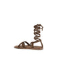 Miu Miu Brown Calf Leather Bos Taurus Strap-On Sandals