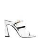 Versace White Leather Stiletto Heel Sandals